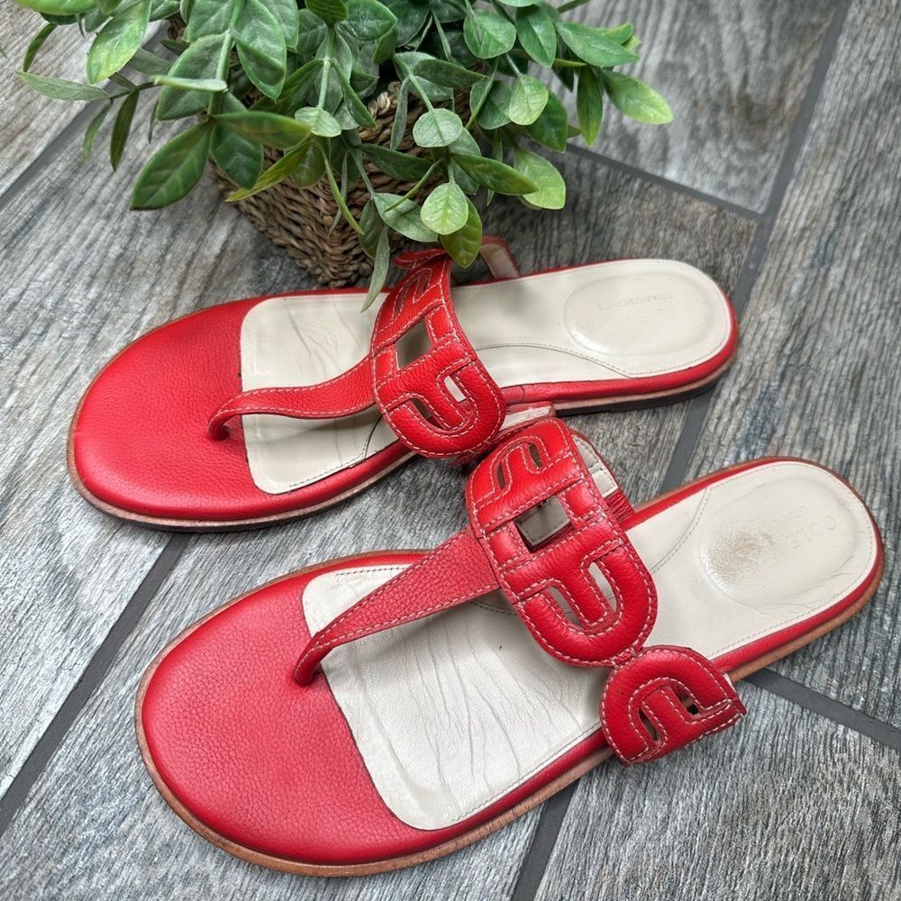 Cole Haan Anoushka Red Leather Sandals